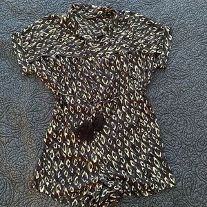 Navy animal print romper